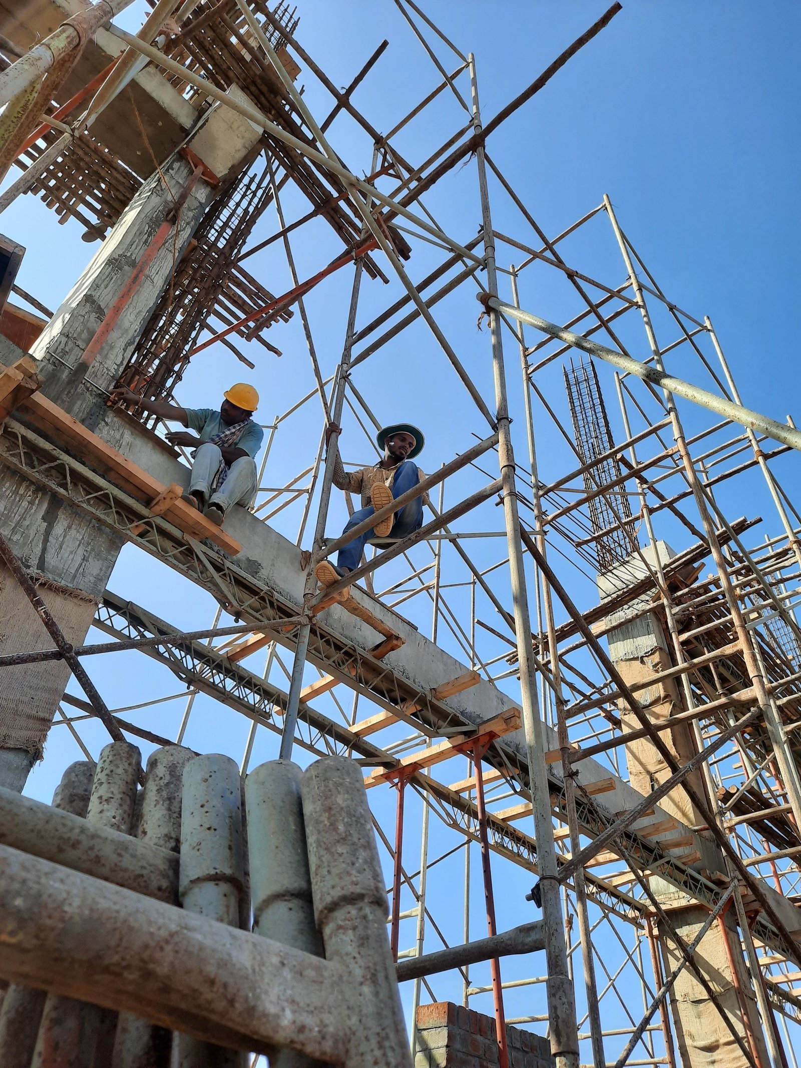 Construction site with workers